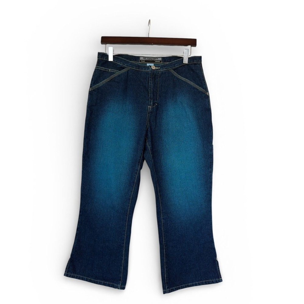 NO EXCUSES Vintage Y2K Carpenter Jeans Wide Leg Crop Blue Denim Size 9/10‎